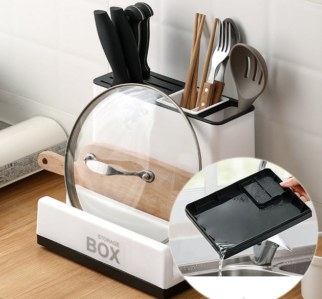 Tableware Storage Holders Kitchen Knife Plastic Storages Racks For Kitchen Convenience Cabinet Kitchen Gadgets