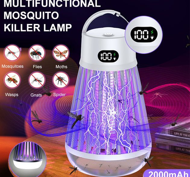 Digital Display Mosquito Killer Lamp Electric Shock Mosquito Trap Light Radiationless Insect Repellent Trap For Bedroom Outdoor Summer Gadgets