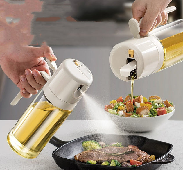 2 In 1 Oil Sprayer Bottle BBQ Cooking Oil Dispenser Olive Oil Pourers Sprayer Kitchen Baking Oil Mister Vinegar Bottle