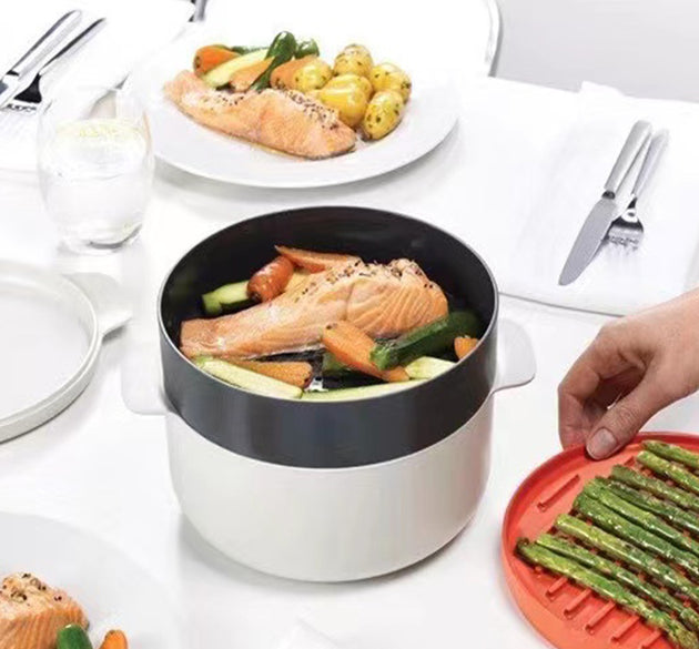 Plastic Microwave Steaming Container Kitchen Gadgets